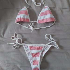 Bikini rayé blanc et rose (+48h) 💦