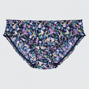 Culotte à fleurs bleues en satin