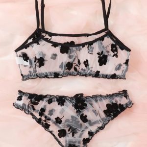 ensemble lingerieen tulle fleurie