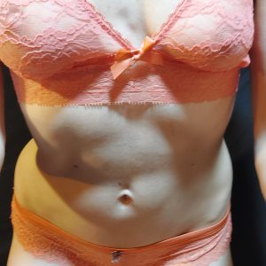 Ensemble lingerie dentelle orange