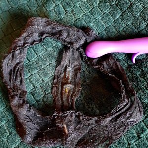 Culotte dentelle souillée : portée 48h+aprem masturbation