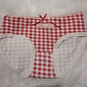Ma culotte en coton à carreaux "Eternal love"