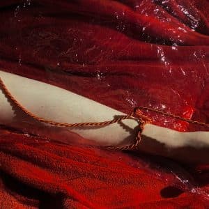 Cordon de pieds irisé rouge
