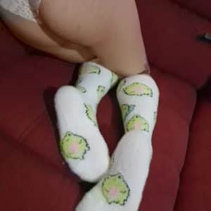 Chaussettes blanches grenouille