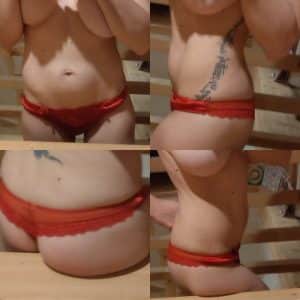 String rouge en satin