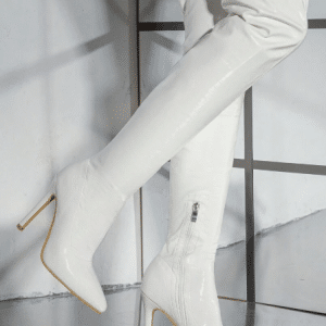Cuissarde croco blanche