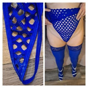 Blue fishnet bodysuit super creamy