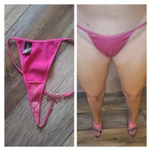 Pink jewellery G string worn 4 days