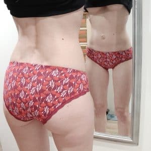 Culotte coton spécial printemps rouge à petites fleurs