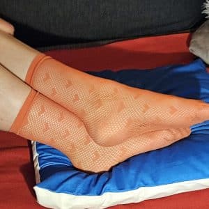 Chaussettes en résille rose