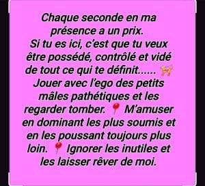 Laisse toi te soumettre a tout mes désir