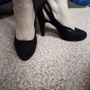 2 x Talons noirs bijou argent