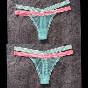 String bleu ciel et rose type tanga