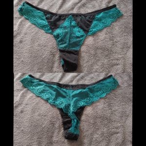 String noir et vert sarcelle type tanga