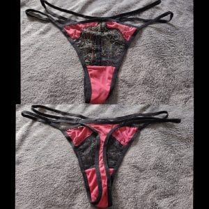String rouge et noir ficelle/tanga