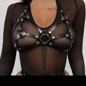 Soutien gorge cuir noir