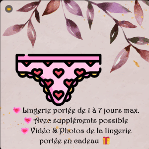 Culotte ou String souillé(e)😌💕 (3 photos et 1 vidéo de la lingerie portée en Cadeau) OPTION VIDÉO ! :p