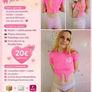 🌸 Maillot rose + culotte 💕 Porté 48 heures 💌 Photos incluses