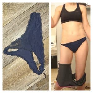 String bleu marine porté 2 jours