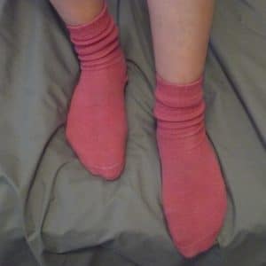 Chaussettes roses portées du 8 août